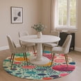 thumbnail image 1 of Addison Rugs Mayfield Premium Machine Washable Transitional Geometric Teal Round Rug, 8' x 8', 1 of 6