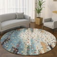 thumbnail image 1 of Addison Rugs Mayfield Premium Machine Washable Transitional Geometric Teal Round Rug, 8' x 8', 1 of 6