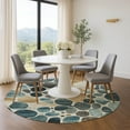 thumbnail image 1 of Addison Rugs Mayfield Premium Machine Washable Transitional Geometric Teal Round Rug, 8' x 8', 1 of 6