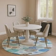 thumbnail image 1 of Addison Rugs Mayfield Premium Machine Washable Transitional Geometric Teal Round Rug, 8' x 8', 1 of 5