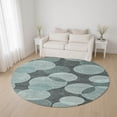 thumbnail image 1 of Addison Rugs Mayfield Premium Machine Washable Transitional Geometric Teal Round Rug, 8' x 8', 1 of 6