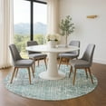 thumbnail image 1 of Addison Rugs Mayfield Premium Machine Washable Transitional Geometric Teal Round Rug, 8' x 8', 1 of 6