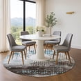 thumbnail image 1 of Addison Rugs Mayfield Premium Machine Washable Transitional Geometric Teal Round Rug, 8' x 8', 1 of 6