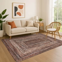 Addison Rugs Mayfield Premium Machine Washable Transitional Geometric Terracotta Rectangle Rug, 10' x 14'