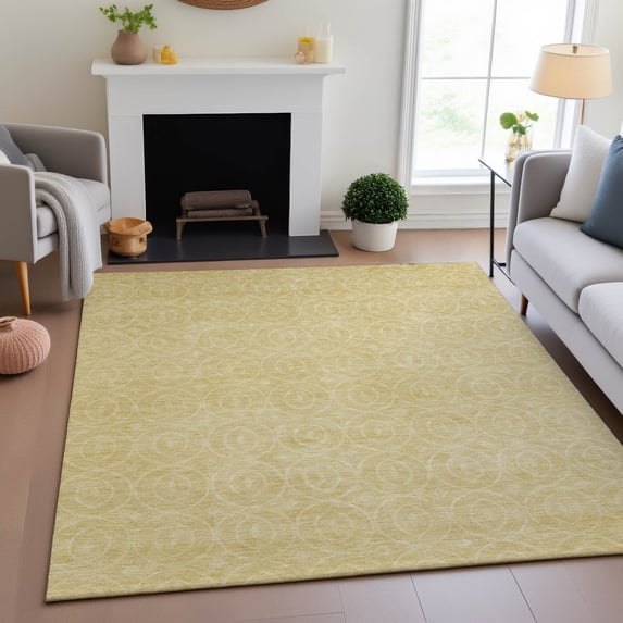 Addison Rugs Mayfield Premium Machine Washable Transitional Geometric Wheat Rectangle Rug, 10' x 14'