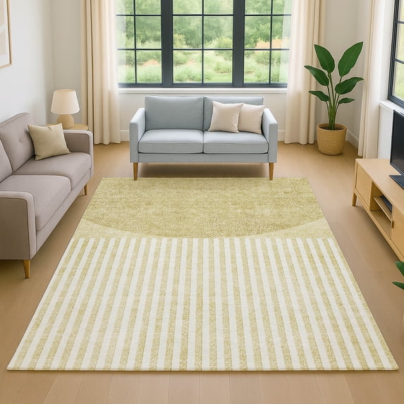 Addison Rugs Mayfield Premium Machine Washable Transitional Geometric Wheat Rectangle Rug, 8' x 10'