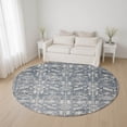 thumbnail image 1 of Addison Rugs Mayfield Premium Machine Washable Transitional Global Blue Round Rug, 8' x 8', 1 of 6