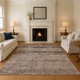 thumbnail image 1 of Addison Rugs Mayfield Premium Machine Washable Transitional Global Brown Rectangle Rug, 5' X 7'6" Machine Washable Transitional Global Brown Oversized Sherpa Throw Blanket, 1 of 7
