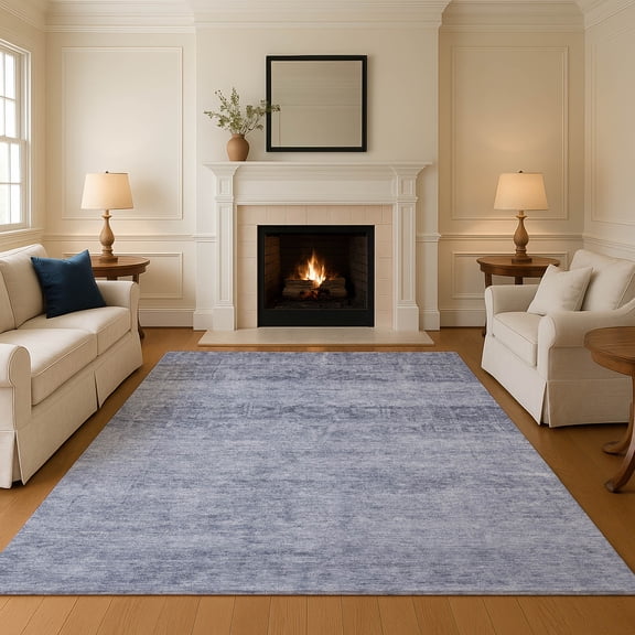 Addison Rugs Mayfield Premium Machine Washable Transitional Global Denim Rectangle Rug, 3' X 5' Machine Washable Transitional Global Denim Oversized Sherpa Throw Blanket