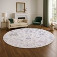 thumbnail image 1 of Addison Rugs Mayfield Premium Machine Washable Transitional Global Lavender Round Rug, 8' x 8', 1 of 6