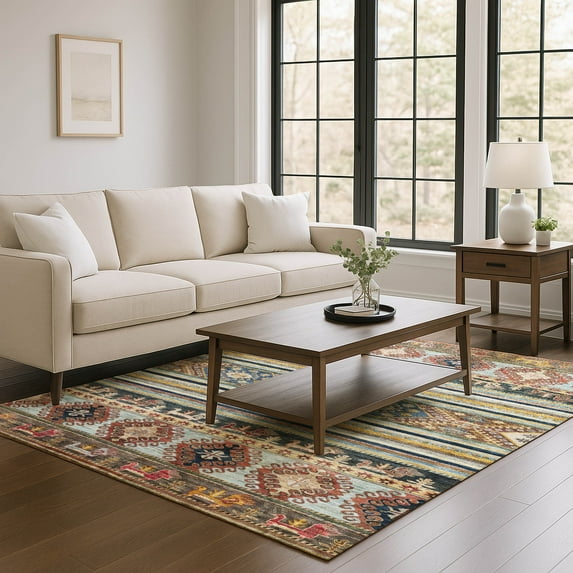 Addison Rugs Mayfield Premium Machine Washable Transitional Global Paprika Rectangle Rug, 2'6" x 3'10"