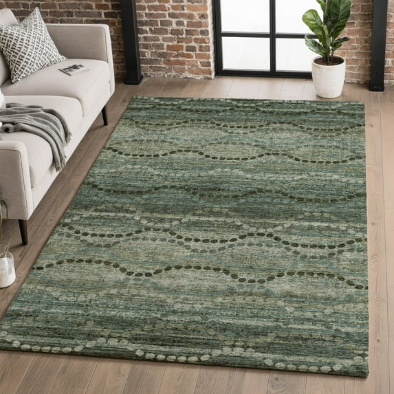 Addison Rugs Mayfield Premium Machine Washable Transitional Gradient Aloe Rectangle Rug, 9' X 12' Machine Washable Transitional Gradient Aloe Oversized Sherpa Throw Blanket