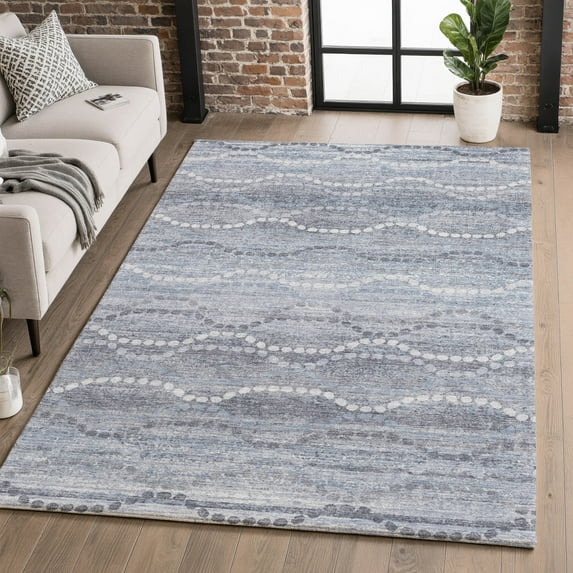 Addison Rugs Mayfield Premium Machine Washable Transitional Gradient Blue Rectangle Rug, 5' x 7'6"