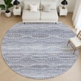thumbnail image 1 of Addison Rugs Mayfield Premium Machine Washable Transitional Gradient Blue Round Rug, 8' X 8' Machine Washable Transitional Gradient Blue Oversized Sherpa Throw Blanket, 1 of 6