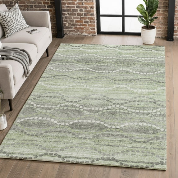 Addison Rugs Mayfield Premium Machine Washable Transitional Gradient Green Rectangle Rug, 5' X 7'6" Machine Washable Transitional Gradient Green Oversized Sherpa Throw Blanket