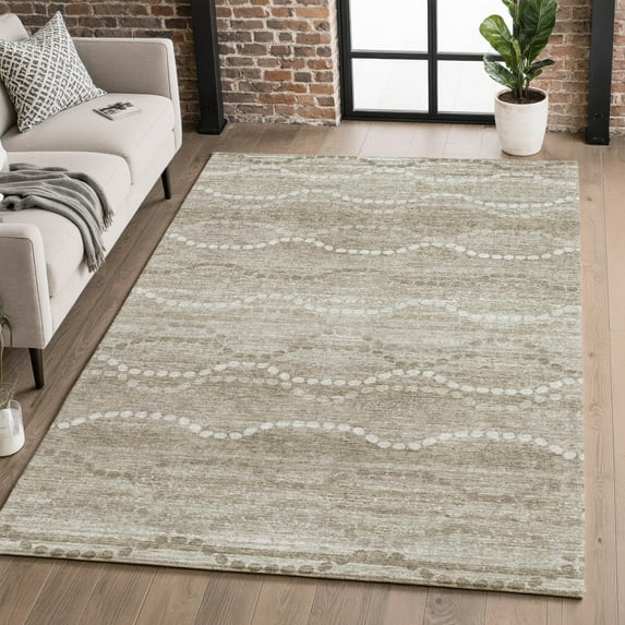 Addison Rugs Mayfield Premium Machine Washable Transitional Gradient Khaki Rectangle Rug, 5' X 7'6" Machine Washable Transitional Gradient Khaki Oversized Sherpa Throw Blanket