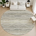 thumbnail image 1 of Addison Rugs Mayfield Premium Machine Washable Transitional Gradient Pewter Round Rug, 8' X 8' Machine Washable Transitional Gradient Pewter Oversized Sherpa Throw Blanket, 1 of 6