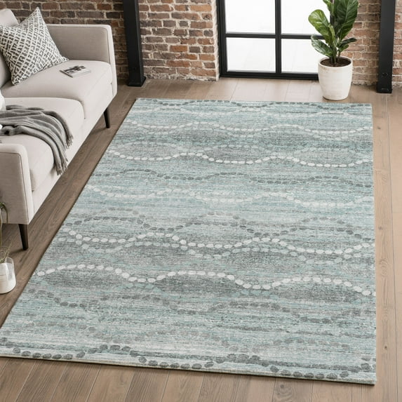 Addison Rugs Mayfield Premium Machine Washable Transitional Gradient Teal Rectangle Rug, 10' X 14' Machine Washable Transitional Gradient Teal Oversized Sherpa Throw Blanket