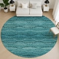 thumbnail image 1 of Addison Rugs Mayfield Premium Machine Washable Transitional Gradient Turquoise Round Rug, 8' x 8', 1 of 6