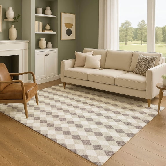 Addison Rugs Mayfield Premium Machine Washable Transitional Holiday Beige Rectangle Rug, 8' x 10'