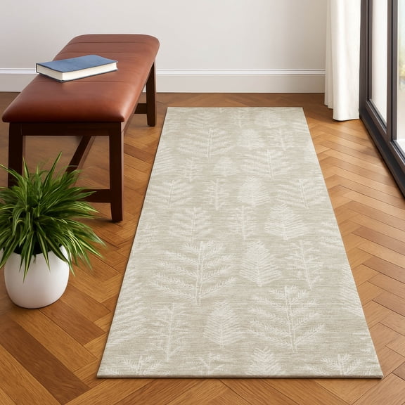 Addison Rugs Mayfield Premium Machine Washable Transitional Holiday Beige Runner Rug, 2'3" x 7'6"