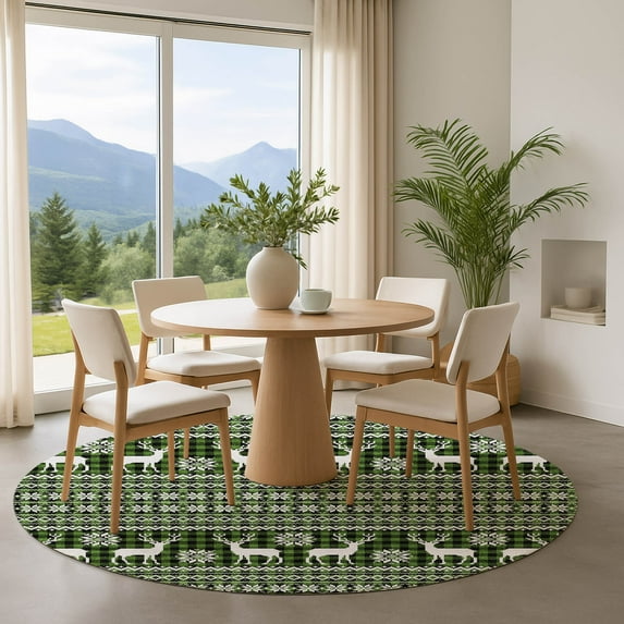 Addison Rugs Mayfield Premium Machine Washable Transitional Holiday Cactus Round Rug, 8' x 8'