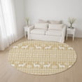 thumbnail image 1 of Addison Rugs Mayfield Premium Machine Washable Transitional Holiday Gold Round Rug, 8' x 8', 1 of 6