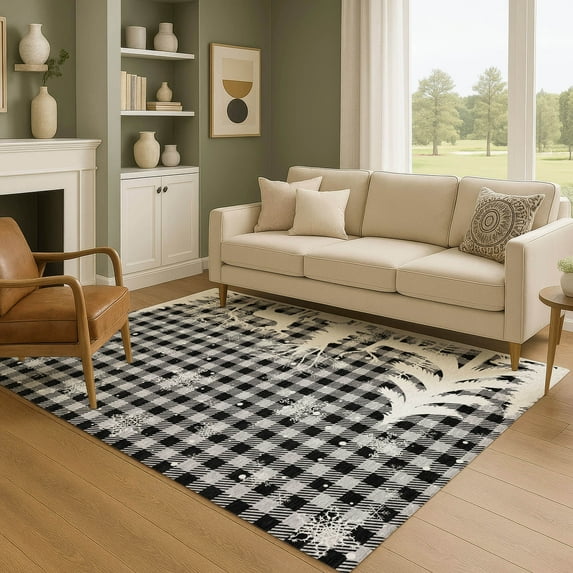 Addison Rugs Mayfield Premium Machine Washable Transitional Holiday Gray Rectangle Rug, 3' x 5'