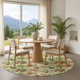 thumbnail image 1 of Addison Rugs Mayfield Premium Machine Washable Transitional Holiday Holly Aloe Round Rug, 8' x 8', 1 of 6