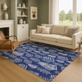 thumbnail image 1 of Addison Rugs Mayfield Premium Machine Washable Transitional Holiday Navy Rectangle Rug, 10' x 14', 1 of 7