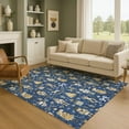 thumbnail image 1 of Addison Rugs Mayfield Premium Machine Washable Transitional Holiday Navy Rectangle Rug, 3' x 5', 1 of 7