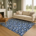 thumbnail image 1 of Addison Rugs Mayfield Premium Machine Washable Transitional Holiday Navy Rectangle Rug, 8' x 10', 1 of 7