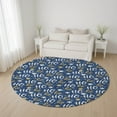 thumbnail image 1 of Addison Rugs Mayfield Premium Machine Washable Transitional Holiday Navy Round Rug, 8' x 8', 1 of 6