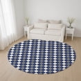 thumbnail image 1 of Addison Rugs Mayfield Premium Machine Washable Transitional Holiday Navy Round Rug, 8' x 8', 1 of 6