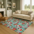 thumbnail image 1 of Addison Rugs Mayfield Premium Machine Washable Transitional Holiday Nutcracker Teal Rectangle Rug, 10' x 14', 1 of 7