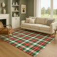 thumbnail image 1 of Addison Rugs Mayfield Premium Machine Washable Transitional Holiday Plaid Emerald Rectangle Rug, 5' x 7'6", 1 of 7