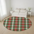 thumbnail image 1 of Addison Rugs Mayfield Premium Machine Washable Transitional Holiday Plaid Emerald Round Rug, 8' x 8', 1 of 6