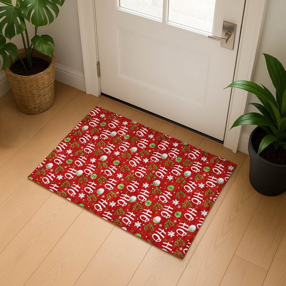 Addison Rugs Mayfield Premium Machine Washable Transitional Holiday Red Rectangle Rug, 1'8" x 2'6"