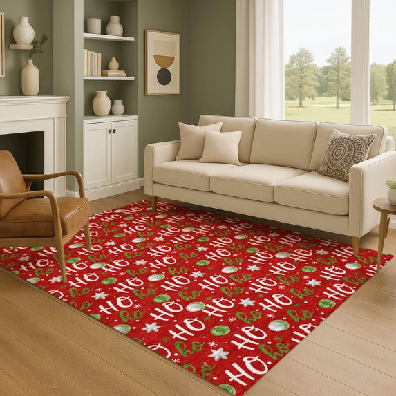 Addison Rugs Mayfield Premium Machine Washable Transitional Holiday Red Rectangle Rug, 2'6" x 3'10"