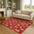 thumbnail image 1 of Addison Rugs Mayfield Premium Machine Washable Transitional Holiday Red Rectangle Rug, 5' x 7'6", 1 of 7