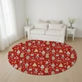 thumbnail image 1 of Addison Rugs Mayfield Premium Machine Washable Transitional Holiday Red Round Rug, 8' x 8', 1 of 6