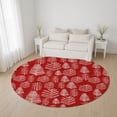 thumbnail image 1 of Addison Rugs Mayfield Premium Machine Washable Transitional Holiday Red Round Rug, 8' x 8', 1 of 6