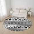 thumbnail image 1 of Addison Rugs Mayfield Premium Machine Washable Transitional Holiday Silver Round Rug, 8' x 8', 1 of 6