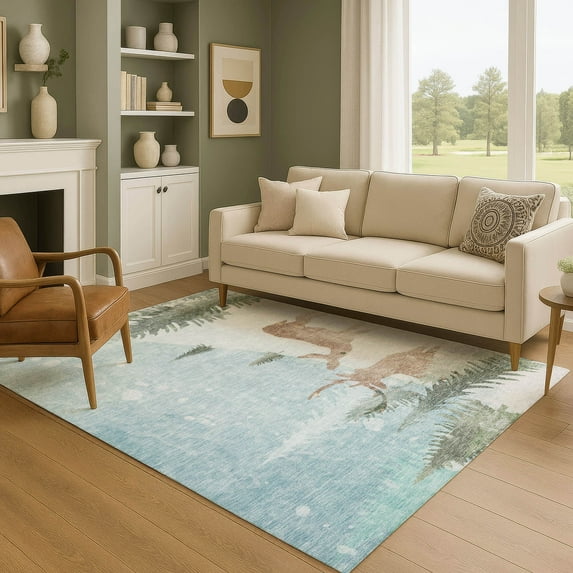 Addison Rugs Mayfield Premium Machine Washable Transitional Holiday Sky Rectangle Rug, 8' x 10'
