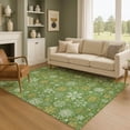 thumbnail image 1 of Addison Rugs Mayfield Premium Machine Washable Transitional Holiday Snowflake Green Rectangle Rug, 10' x 14', 1 of 7