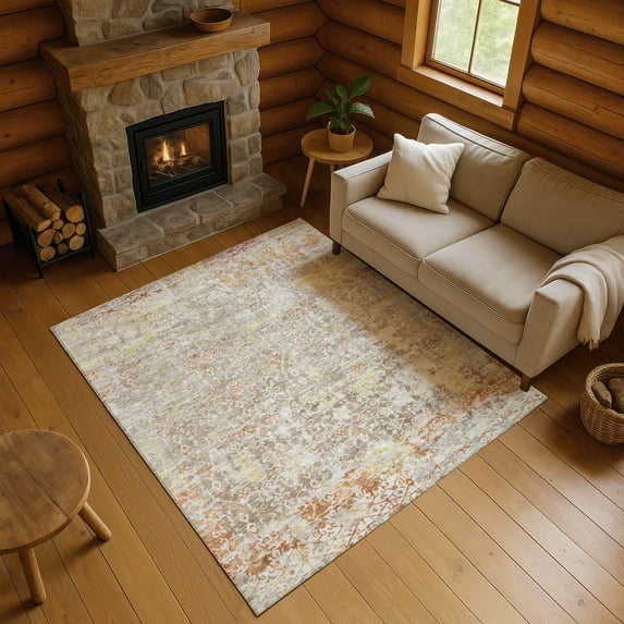Addison Rugs Mayfield Premium Machine Washable Transitional Lattice Brown Rectangle Rug, 9' x 12'