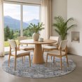 thumbnail image 1 of Addison Rugs Mayfield Premium Machine Washable Transitional Lattice Denim Round Rug, 8' x 8', 1 of 6
