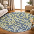 thumbnail image 1 of Addison Rugs Mayfield Premium Machine Washable Transitional Lattice Navy Round Rug, 8' x 8', 1 of 5