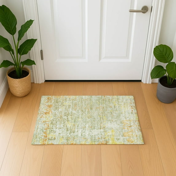 Addison Rugs Mayfield Premium Machine Washable Transitional Lattice Sage Rectangle Rug, 1'8" x 2'6"