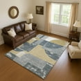 thumbnail image 1 of Addison Rugs Mayfield Premium Machine Washable Transitional Mid Century Gray Rectangle Rug, 10' X 14' Machine Washable Transitional Mid Century Gray Oversized Sherpa Throw Blanket, 1 of 7